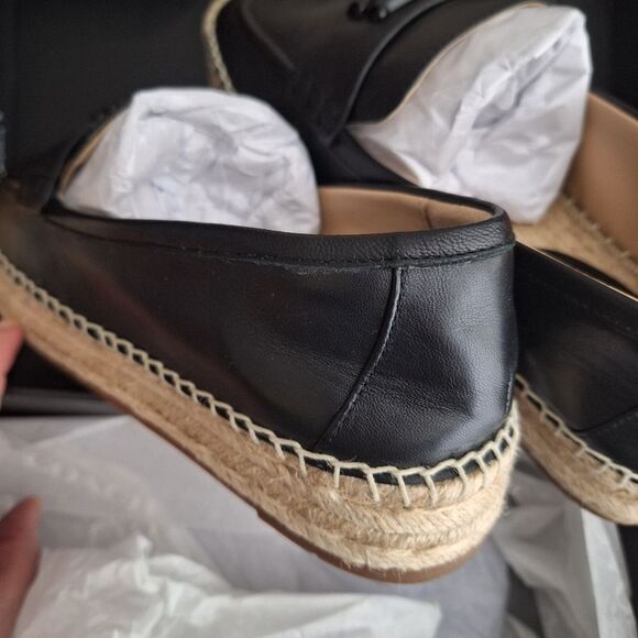 Coach Camilla Womens Leather Loafers Espadrille Academia Preppy Office Black 5.5 - Picture 10 of 10